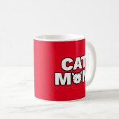 Mug CAT MOM (rouge) (Devant droit)