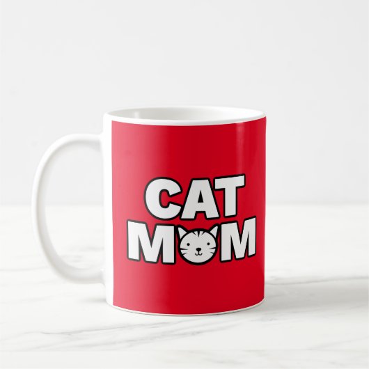 Mug CAT MOM (rouge) (Gauche)