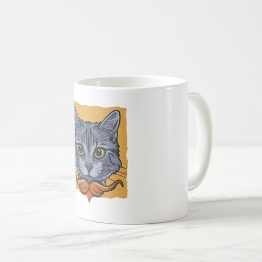 Mug Cat mustache (Devant droit)