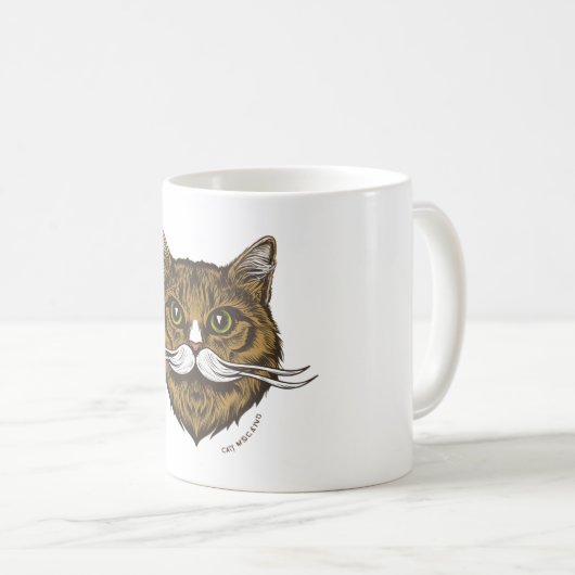 Mug Cat mustache (Devant droit)