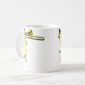 Mug Cat Playing Trombone Jazz Music Cool Novelty (Devant gauche)