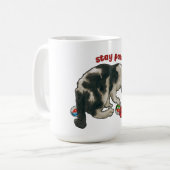 Mug Cat Playing with MARBLES, Stay Pawsitive, Pun (Devant gauche)