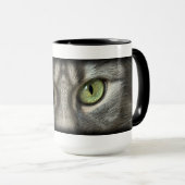 Mug Cat Portrait with Striking Green Eyes (Devant droit)