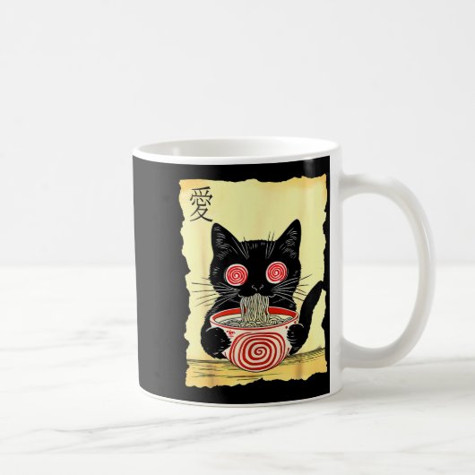 Mug Cat Ramen Japanese Funny Graphic Tees Kawaii Anime (Droite)