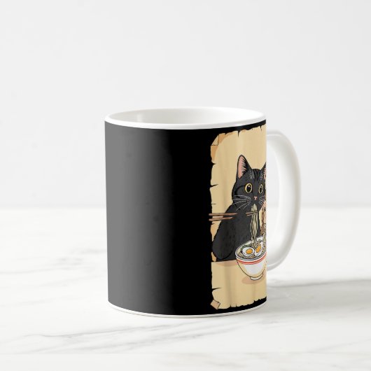 Mug Cat Ramen Monkey Shirt Funny Cat Monkey Eating Ram (Devant droit)