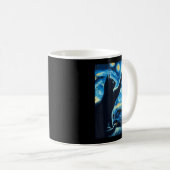 Mug Cat Reaching Moon Starry Night Funny Kitten Men Wo (Devant droit)