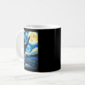 Mug Cat Reaching Moon Starry Night Funny Kitten Men Wo (Devant gauche)