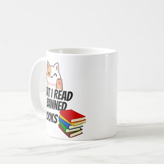 Mug Cat Read Banned Books (Devant gauche)