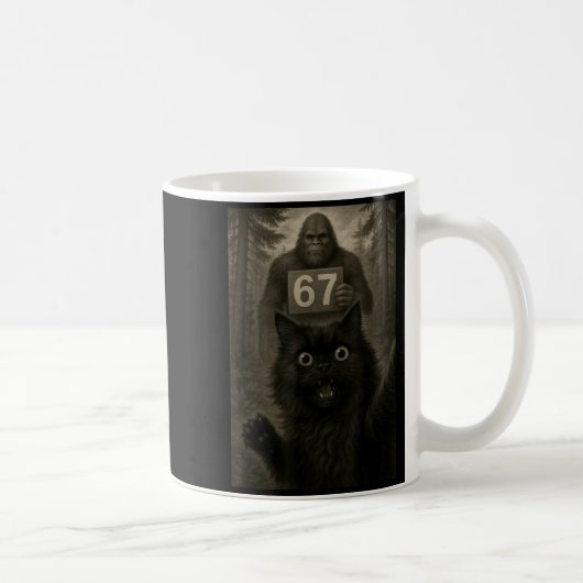 Mug Cat Selfie 67 Meme Six Seven Funny Bigfoot  (Droite)