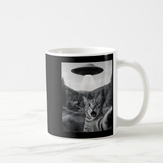 Mug Cat Selfie With Alien Ufo Funny Cat Funny Ed Cat  (Droite)