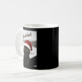 Mug Cat Selfie With Santa Funny Black Cat Christmas Me (Devant gauche)