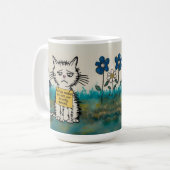 Mug Cat Shame Sign Drôle Phrase Cute Cartoon (Devant gauche)
