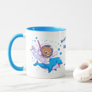 Mug Cat sous-marin et coutume de dauphin