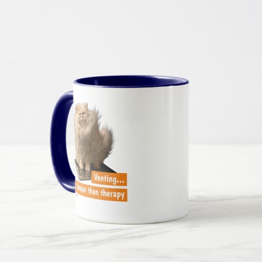 Mug Cat sur Gris (Devant gauche)