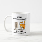 Mug Cat Today I'm Starting My New Life Step One Delete (Gauche)