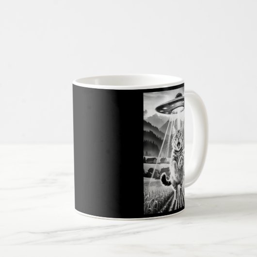 Mug Cat Ufo Alien Abduction Funny Graphic Tees Men Wom (Devant droit)