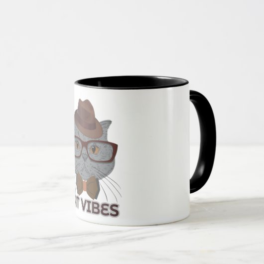Mug Cat Vibes – Cool Grey Cat (Devant droit)