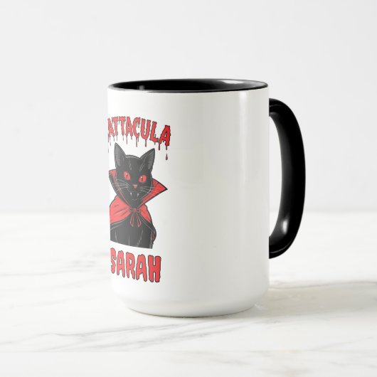 Mug Catacula Chat Vampire Noir Halloween Tri-Blend Shi (Devant droit)