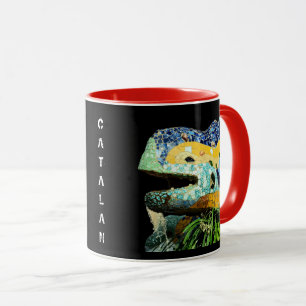 Mug Catalan - Barcelone, Gaudi - Lizard, Espagne