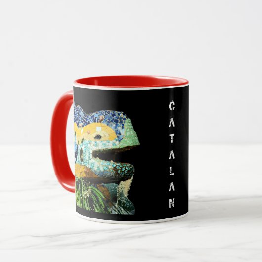 Mug Catalan - Barcelone, Gaudi - Lizard, Espagne (Devant gauche)