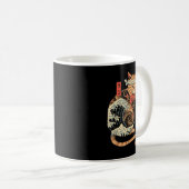 Mug Catana Wave Chat tatoué Samurai Chat Art Japonais (Devant droit)