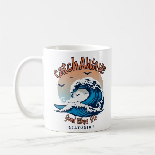 Mug Catch the Wave : Embrassez l'esprit du surf (Gauche)