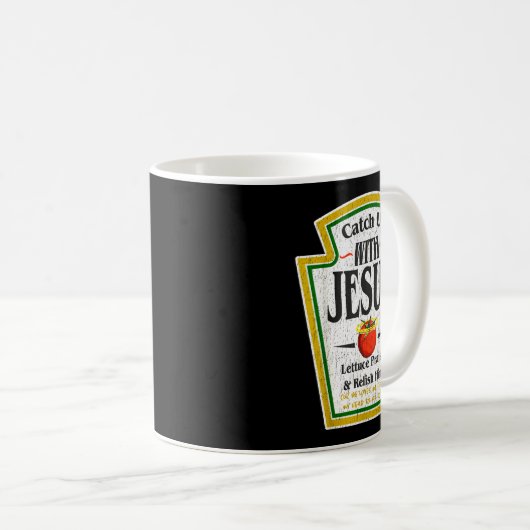 Mug Catch Up With Jesus Ketchup Funny Christian Men Wo (Devant droit)