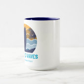 Mug Catching Waves Surboard Retro Sunset Beach (Centre)