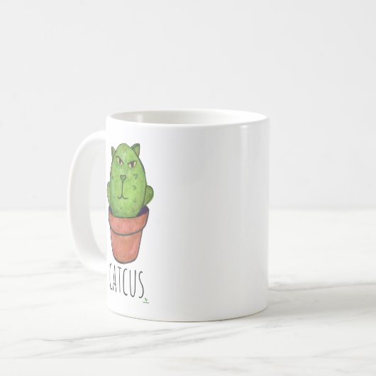 Mug Catcus Pet Cactus Dessin de chat (Devant gauche)