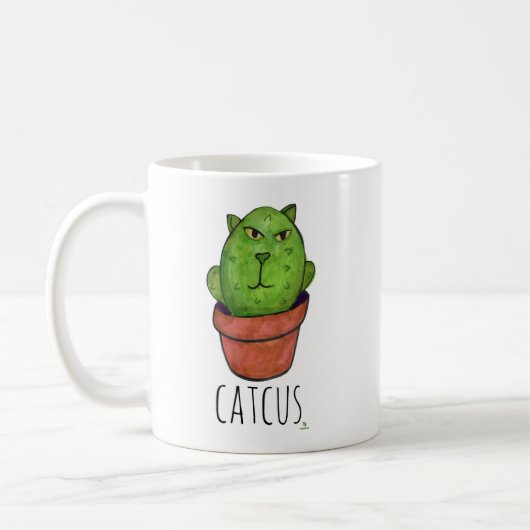 Mug Catcus Pet Cactus Dessin de chat (Gauche)