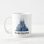 Mug Cathédrale de Barcelone Espagne de style vintage  (Gauche)