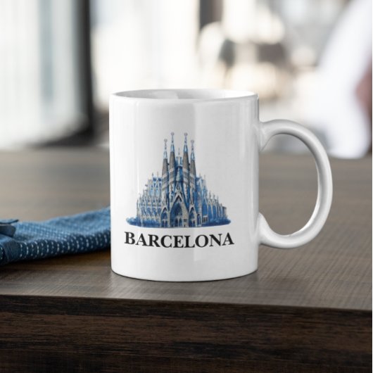 Mug Cathédrale espagnole de Barcelone Vintage