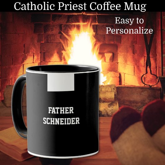 Mug Catholique prêtre Noir Clergé Collar Religieux