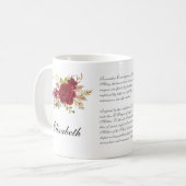 Mug Catholique Rose Crucifix Prière Bridesmaid (Devant gauche)