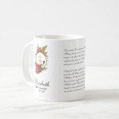 Mug Catholique Roses Rouges Crucifix Prière Bridesmaid (Devant gauche)