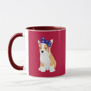 Mug Cathy le patriotique du corgi américain du 4