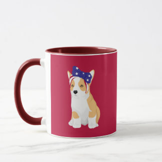 Mug Cathy le patriotique du corgi américain du 4