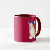 Mug Cathy le patriotique du corgi américain du 4 (Devant droit)