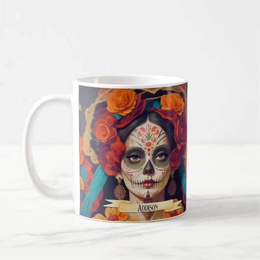 Mug Catrina Day Of Dead 1 Avec Texte (Gauche)