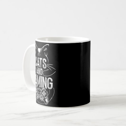 Mug Cats And Gaming Funny For Gamer, Cat Lover, Cat Mo (Devant gauche)
