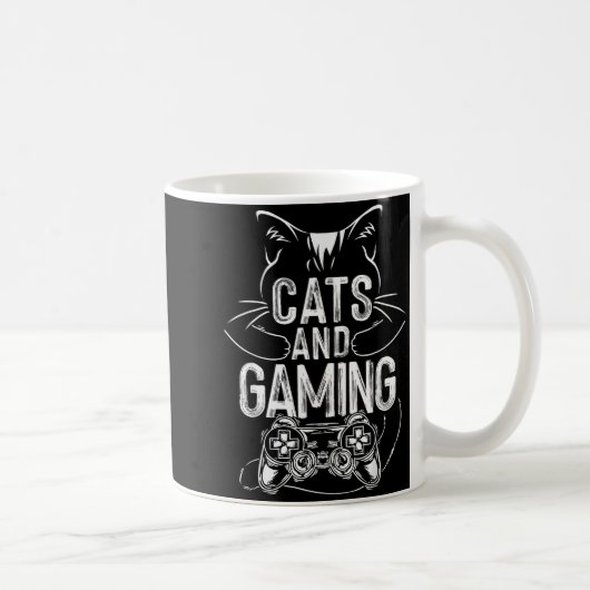 Mug Cats And Gaming Funny For Gamer, Cat Lover, Cat Mo (Droite)