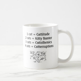 Mug Cats_-_Cartoon_2, 1 chat = Cattitude 2 chats = Ki…