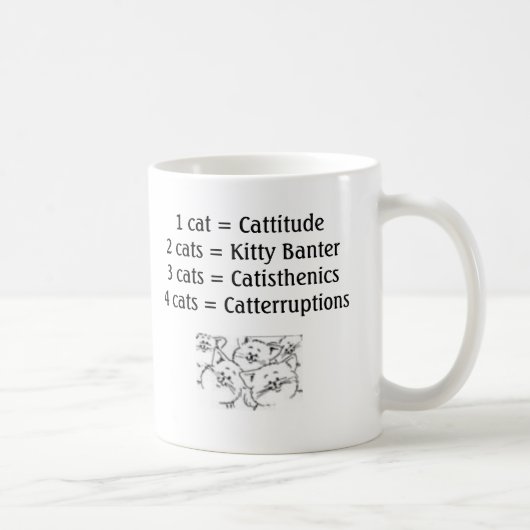 Mug Cats_-_Cartoon_2, 1 chat = Cattitude 2 chats = Ki… (Droite)