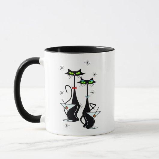 Mug Cats d'art du milieu du siècle (Gauche)