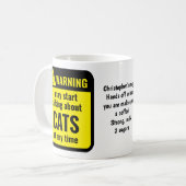 Mug Cats Funny Personalized Warning (Devant gauche)