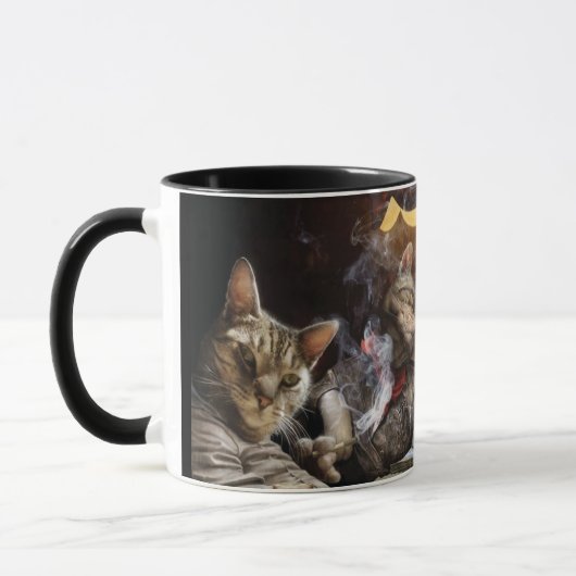 Mug Cats playing poker (Gauche)