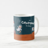 Mug Catstronaut Whimsical dans l'espace, Chats sur Mar (Devant droit)