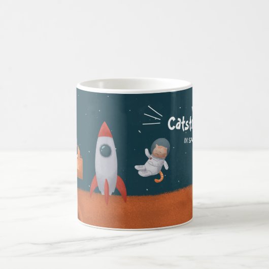 Mug Catstronaut Whimsical dans l'espace, Chats sur Mar (Centre)