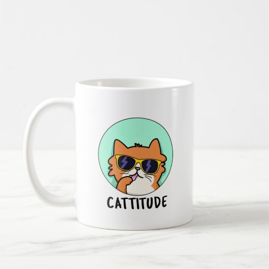 Mug Cattitude Blague de Chat Drôle (Gauche)