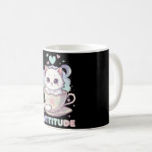 Mug Cattitude Mignon Kawaii Chat Pastel Blanc  (Devant droit)
